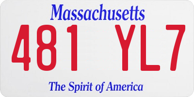 MA license plate 481YL7