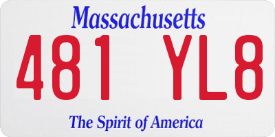 MA license plate 481YL8