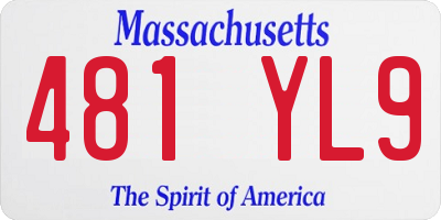 MA license plate 481YL9