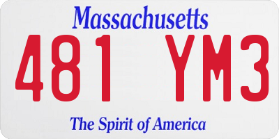 MA license plate 481YM3