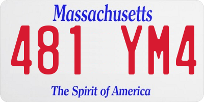 MA license plate 481YM4