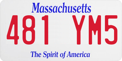 MA license plate 481YM5