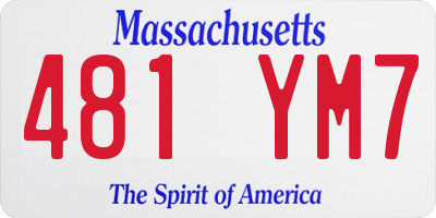 MA license plate 481YM7