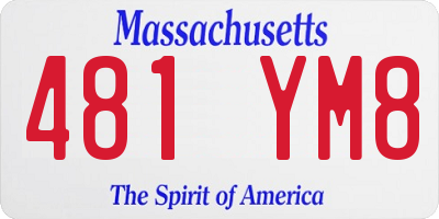 MA license plate 481YM8