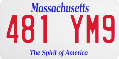 MA license plate 481YM9