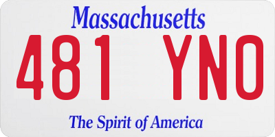 MA license plate 481YN0