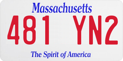 MA license plate 481YN2