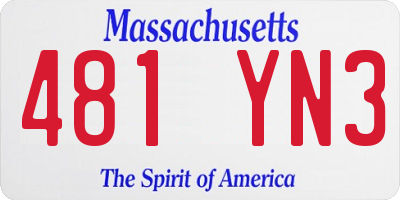 MA license plate 481YN3