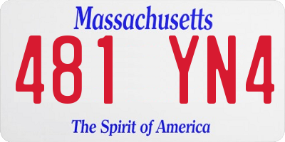 MA license plate 481YN4