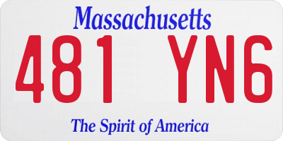 MA license plate 481YN6