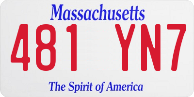 MA license plate 481YN7