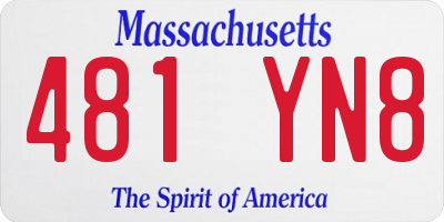 MA license plate 481YN8