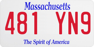 MA license plate 481YN9