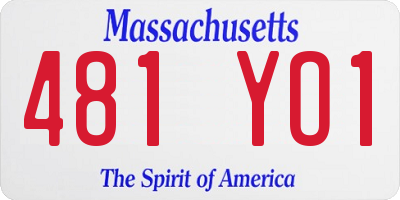 MA license plate 481YO1