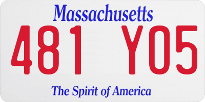 MA license plate 481YO5