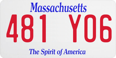 MA license plate 481YO6