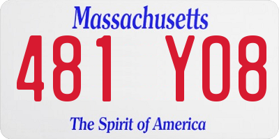 MA license plate 481YO8