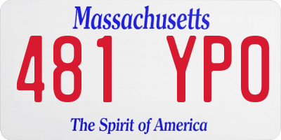 MA license plate 481YP0