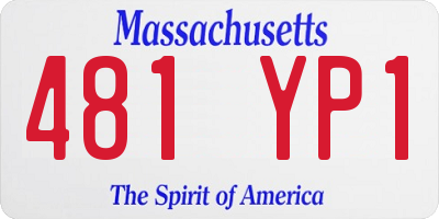 MA license plate 481YP1
