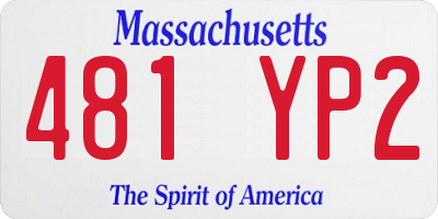 MA license plate 481YP2