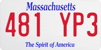 MA license plate 481YP3