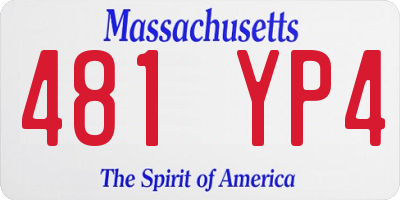 MA license plate 481YP4