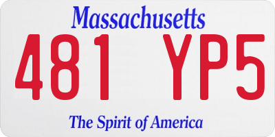 MA license plate 481YP5