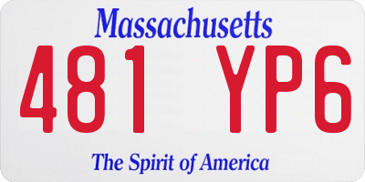 MA license plate 481YP6