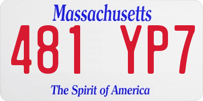 MA license plate 481YP7