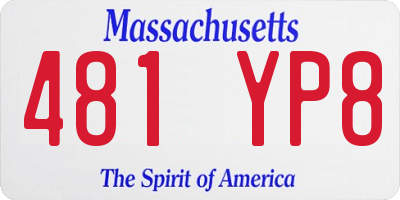 MA license plate 481YP8