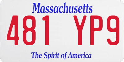 MA license plate 481YP9