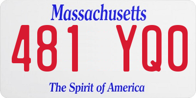 MA license plate 481YQ0