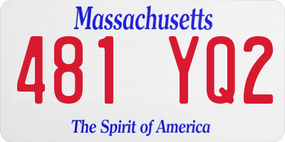 MA license plate 481YQ2
