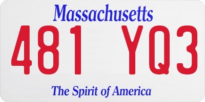 MA license plate 481YQ3
