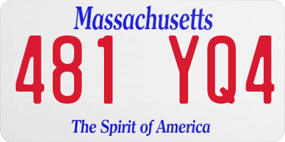 MA license plate 481YQ4