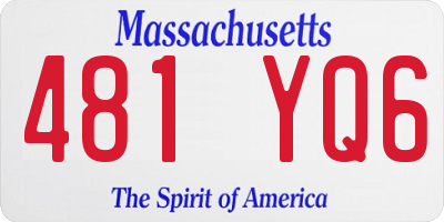 MA license plate 481YQ6