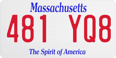 MA license plate 481YQ8