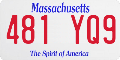 MA license plate 481YQ9