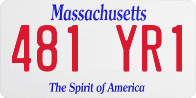 MA license plate 481YR1