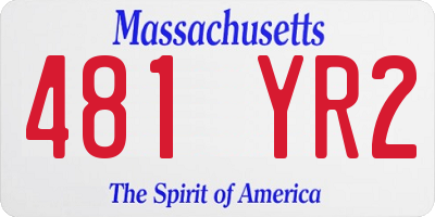 MA license plate 481YR2