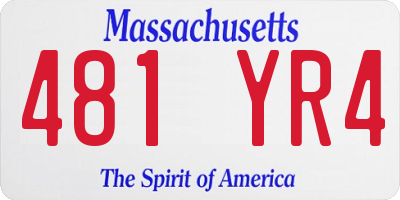 MA license plate 481YR4