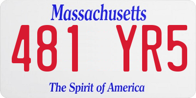 MA license plate 481YR5
