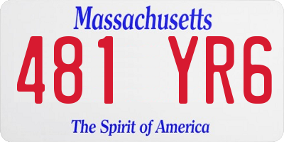 MA license plate 481YR6