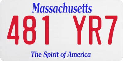 MA license plate 481YR7
