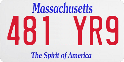 MA license plate 481YR9