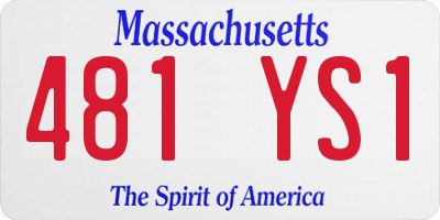 MA license plate 481YS1