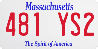 MA license plate 481YS2