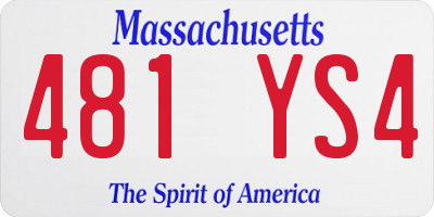 MA license plate 481YS4