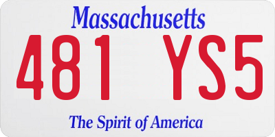 MA license plate 481YS5