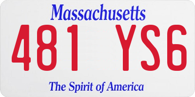 MA license plate 481YS6